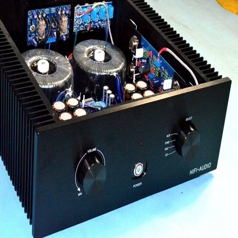 AM-90HIFI发烧前后级合并功放机金封8管输出 A类甲类双牛全铝机箱