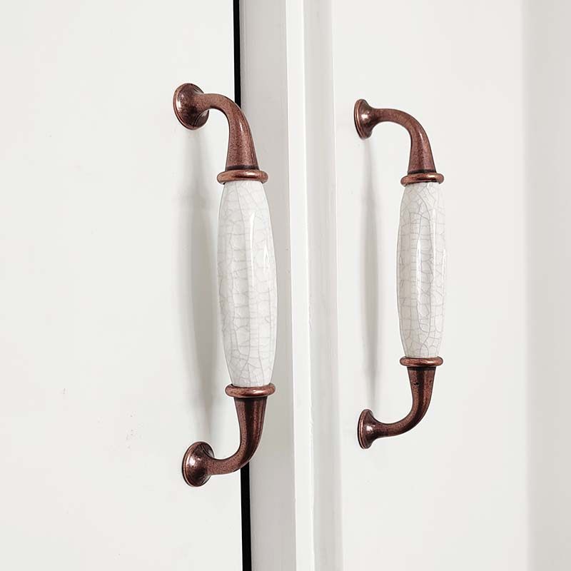 128红古陶瓷裂纹拉手酒柜拉手柜门淡酒红古铜中式抽屉柜子把手