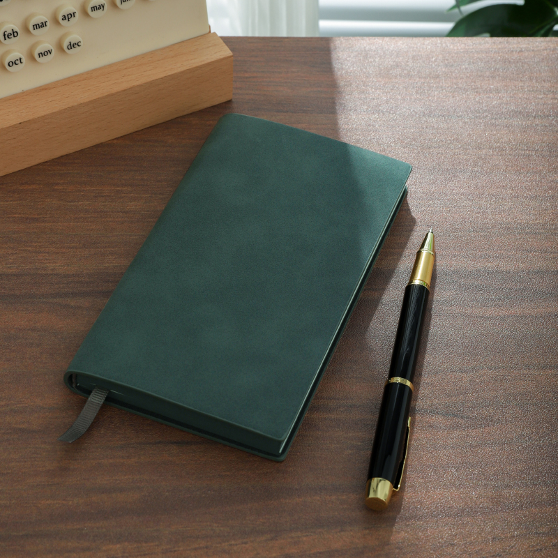 A6小号随身便携笔记本本子软皮面高档迷你商务办公用工作会议记事本简约加厚大学生复古手账日记本可定制LOGO