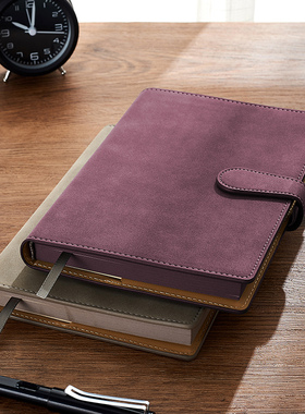 a5笔记本本子简约高档商务办公用工作会议记录本复古大学生考研学习摘抄手帐记事本加厚日记本子可定制印logo