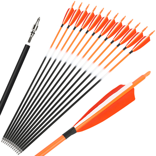 箭支 真羽碳箭美猎弓用碳素箭传统弓用真羽箭户外射击运动练习箭