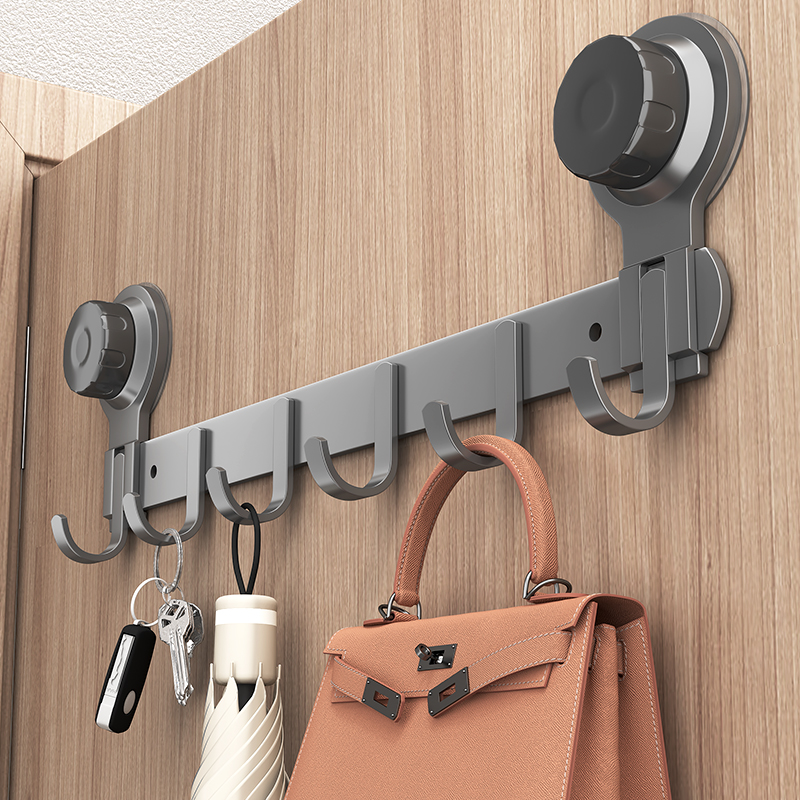 奶白色免打孔门后挂钩