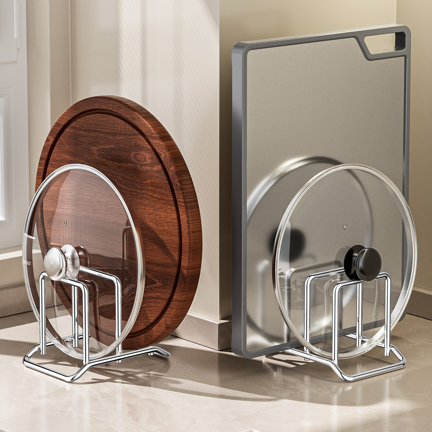 厨房多功能不锈钢砧板置物架