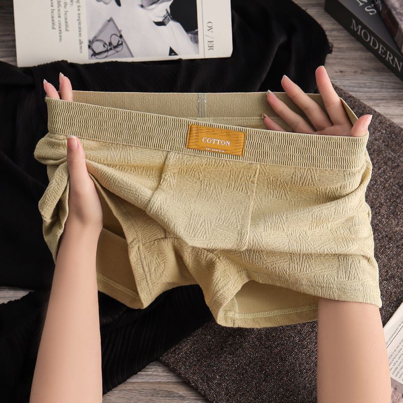 新款纯棉男士内裤简约休闲运动男生平角裤个性裤衩时尚四角短裤头