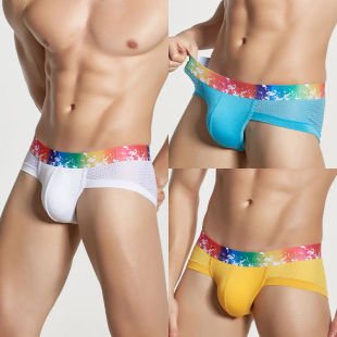 运动短裤 男士 青年男生舒适大码 冰丝网孔透气性感三角裤 头衩潮 内裤