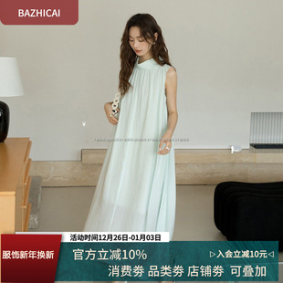 天丝好凉快 垂感顺滑大摆度假连衣裙夏莱赛尔显白气质长裙2820