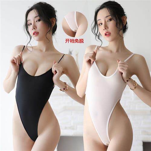高叉连体勒阴泳衣女紧身连体丁字泳衣00泳衣连体紧身透明款