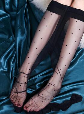 波点黑丝0D高透超薄复古圆点黑色波点丝袜点点t裆黑点斑点连裤袜