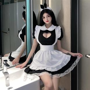 咖啡厅女仆制服 睡裙经典 大码 性感纯欲风夜场cosplay可爱女佣装
