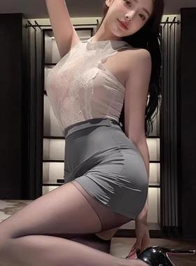 旗袍高开衩床内衣性感乳房胸罩擦边套情侣约会服装汉代Cos制服