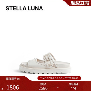 STELLA 迷你蝴蝶结饰百搭厚底羊皮休闲凉拖 LUNA女鞋 25SS春夏新款