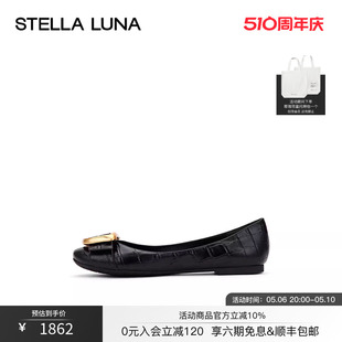 浅口单鞋 STELLA 2023春夏新品 圆头扣饰芭蕾舞平底鞋 LUNA女鞋