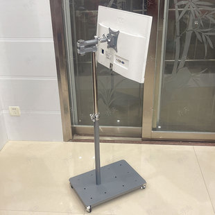 落地式显示器支架增高移动带旋转推车立式升降会议倒挂屏显展示小