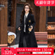 白鹿语英伦风长款 外套 章仔翻领质感扣饰厚女式 大衣25冬款 时尚