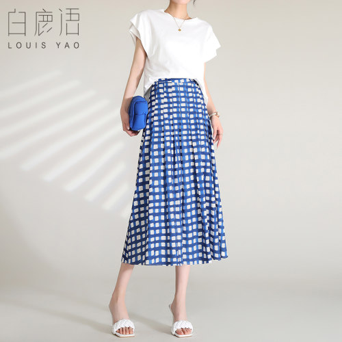 白鹿语长裙A字型清新风半身裙