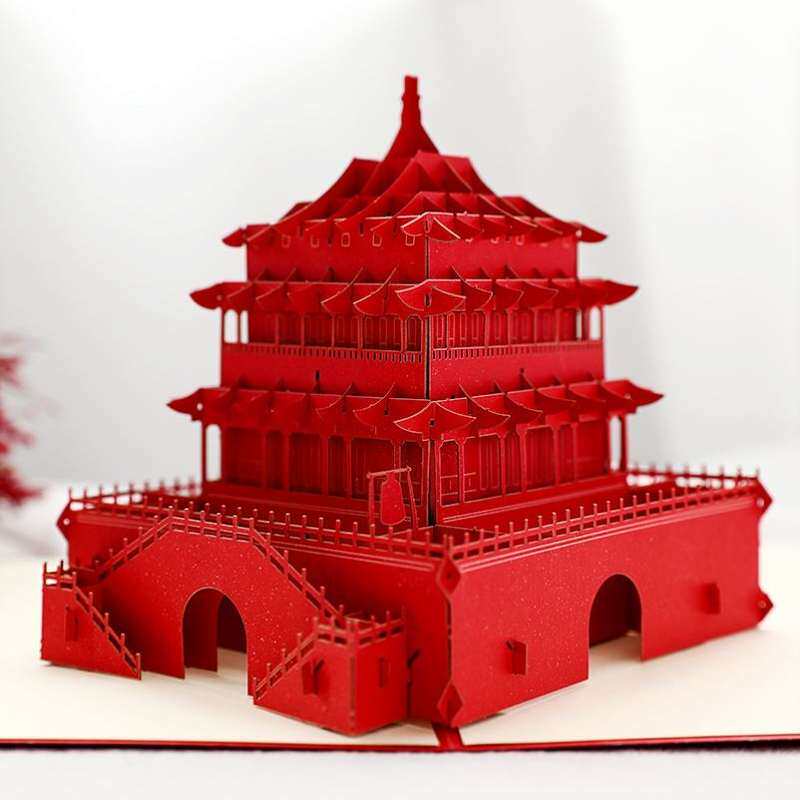春节中国风2022新年贺卡信封套装高级感虎年明信片立体卡片代手写