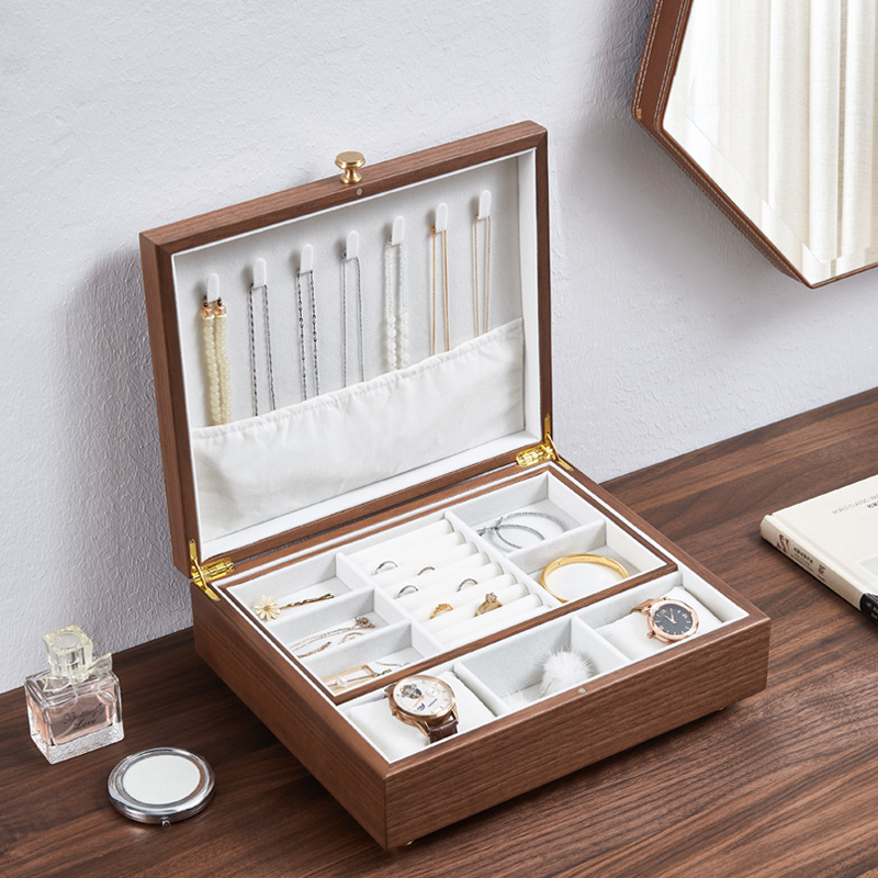 实木珠宝收纳盒项链耳环戒指展示