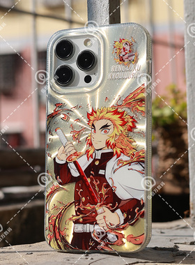 iphone16鬼灭之刃手机壳苹果15promax潮牌iphone14pro动漫13pro保护套小众炼狱杏寿郎12镭射11二次元14Plus硬