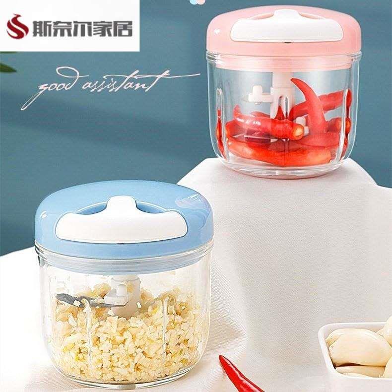 玻璃捣蒜泥神器拉蒜器手动打大蒜蒜蓉搅碎机压蒜绞蒜末家用蒜泥器