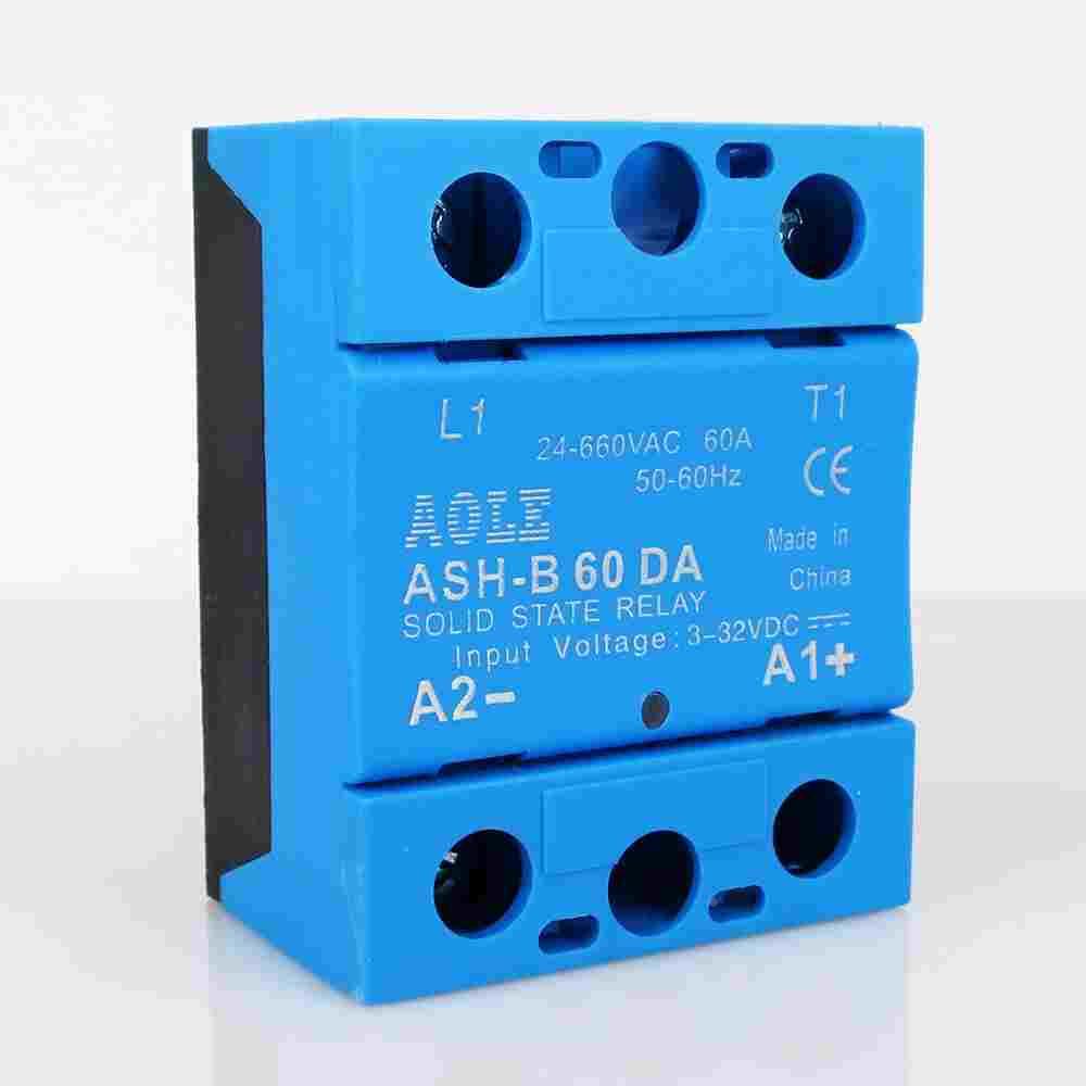 单相固态继电器小型ASH-B 60DA 全铜底板防护一体直流控交流660V