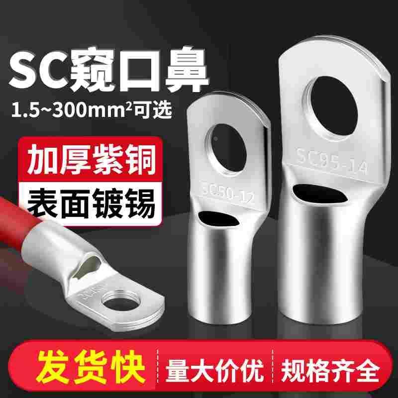 铜鼻子铜接线端子SC16/25/35-6/8/10/12铜接头紫铜线耳窥口式直接,手表,配件,淘宝优惠券,粉丝福利购,淘宝优惠卷