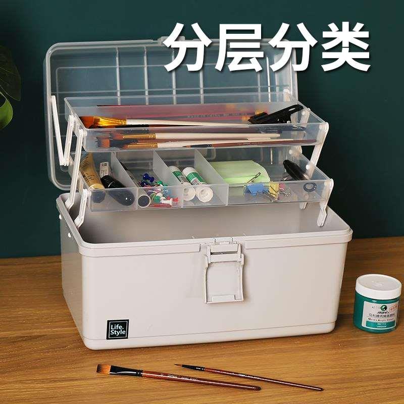 颜料绘画画美术工具箱美术生专用小学生国画具材料水粉收纳盒油画