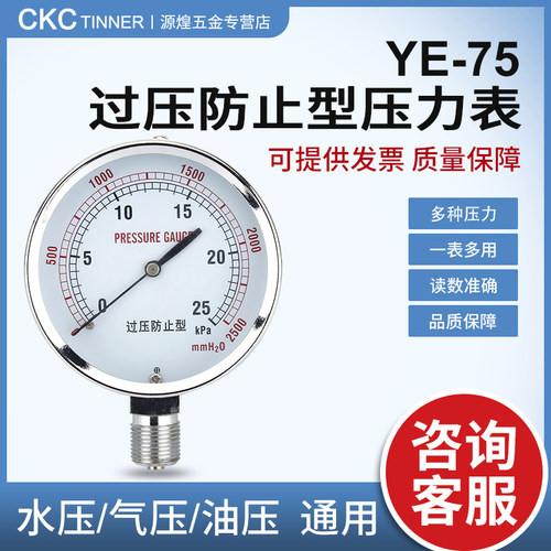 源煌压力表过压防止型高精度