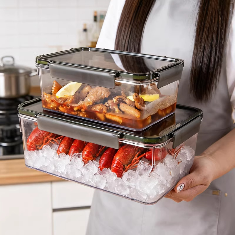 冰箱收纳盒保鲜盒食品级透明密封盒冷冻食物泡菜水果大容量整理盒,收纳整理,食物收纳盒,淘宝优惠券,粉丝福利购,淘宝优惠卷