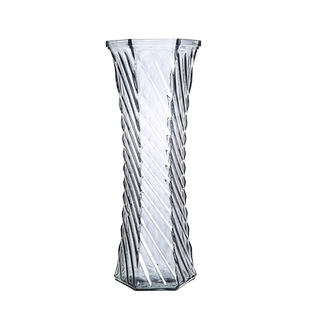 富贵竹玻璃花瓶透明烟灰大号水养百合花瓶摆件客厅插干花北欧家用