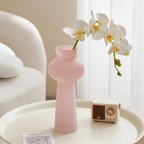 法式粉色芬顿花瓶玻璃高级感艺术