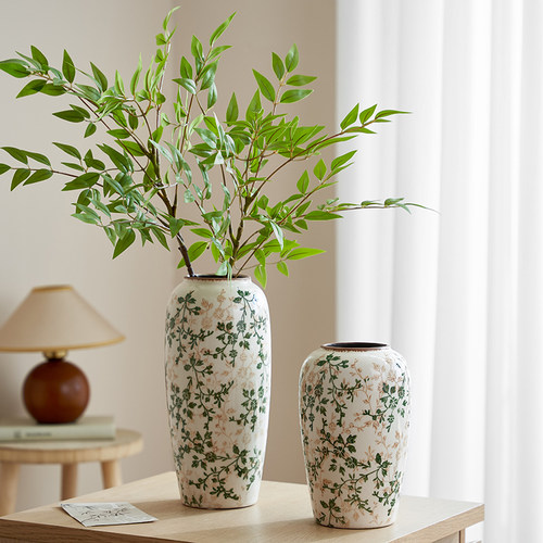 繁花复古陶瓷大花瓶摆件客厅水培