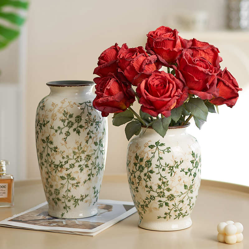 冰裂面陶瓷插花瓶水养客厅装饰