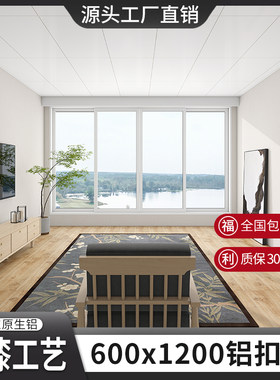 600x1200集成吊顶铝扣板厨房卫生间双面烤漆天花板吊顶材料自装