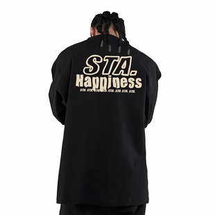 STA旗舰店美式 T恤男女街头重磅纯棉情侣宽松休闲圆领卫衣 潮牌长袖