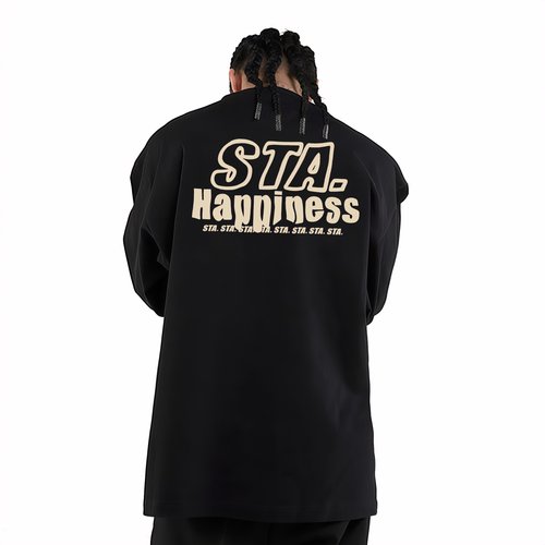 STA旗舰店美式潮牌长袖T恤男女街头重磅纯棉情侣宽松休闲圆领卫衣