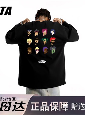 STA旗舰店马赛克公仔印花长袖男女秋季美式潮牌重磅纯棉宽松卫衣