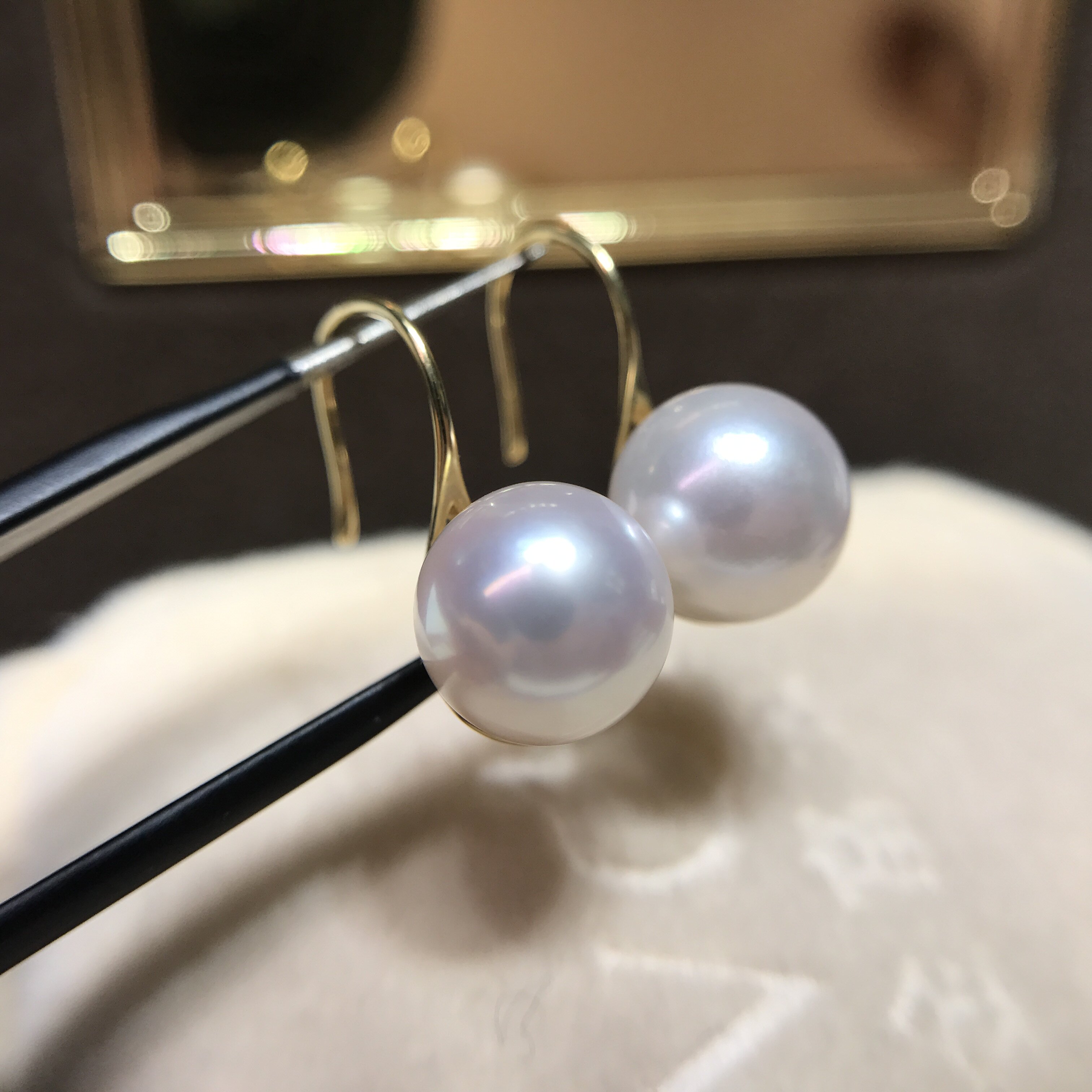 金富源珠宝 板爷珍珠 海水珍珠耳钉经典款高跟鞋耳钩