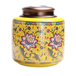 珐琅彩茶叶罐陶瓷密封防潮罐子大号一斤装铝合金属盖存储茶罐家用