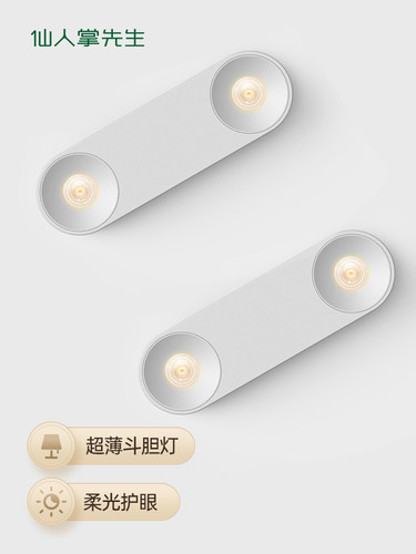 仙人掌先生小云圆盘36mm双头超薄大胆灯表面安装卧室无主灯护眼吸