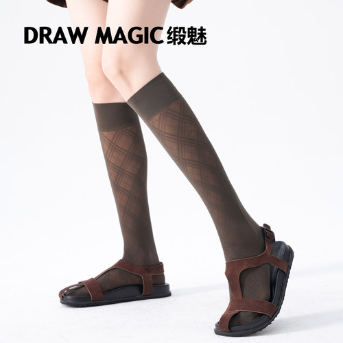 性感透丝丝袜白色小腿袜女夏季薄款网眼透气及膝袜子黑色袜长筒袜