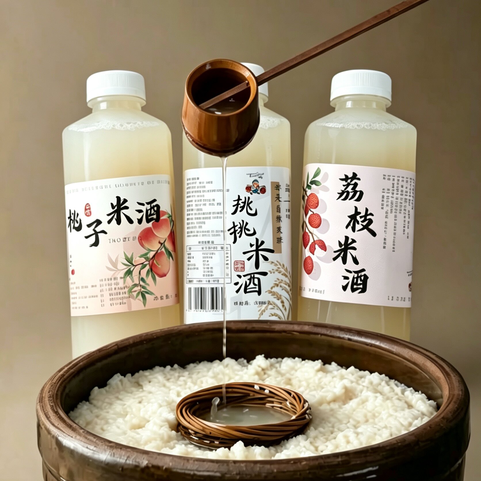 四川挑挑米酒传统甜酒月子米酒自酿醪糟汁3瓶装