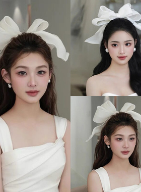 蝴蝶结发夹缎面韩式婚纱礼服配饰