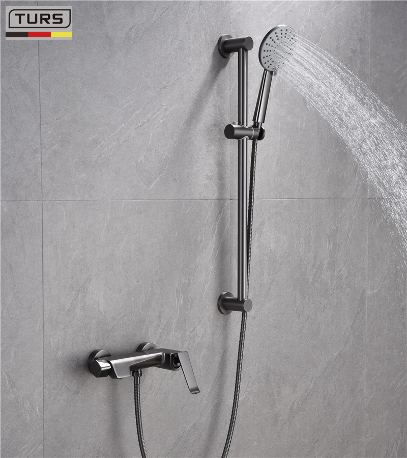 德国枪灰色浴缸淋浴花洒套装冷热水淋浴器卫生间挂墙式沐浴喷头在类目 家装主材, 卫浴用品, 卫浴龙头, 淋浴花洒龙头(套装)中 - 来自Buy2taobao.com提供专业的淘宝代购服务