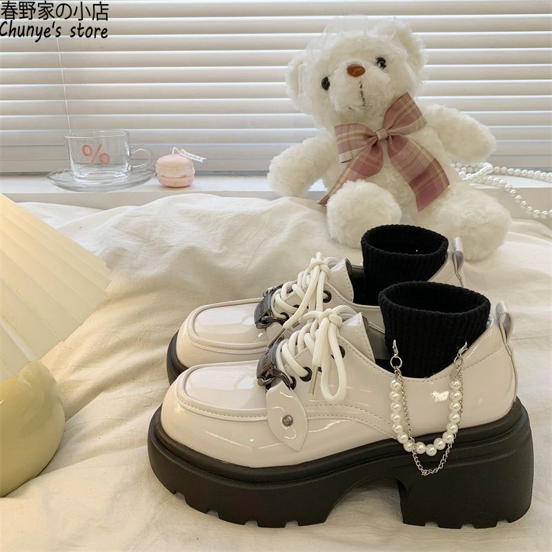 春野家同款黑色小皮鞋厚底增高