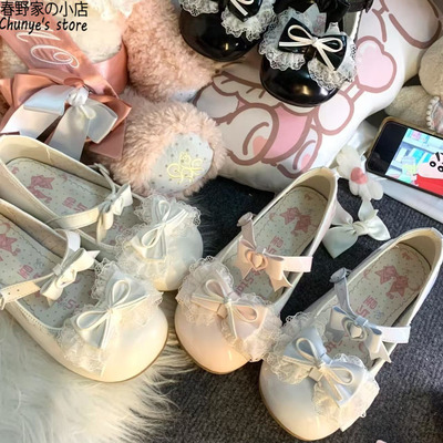 粉色蕾丝洛丽塔春野家女鞋