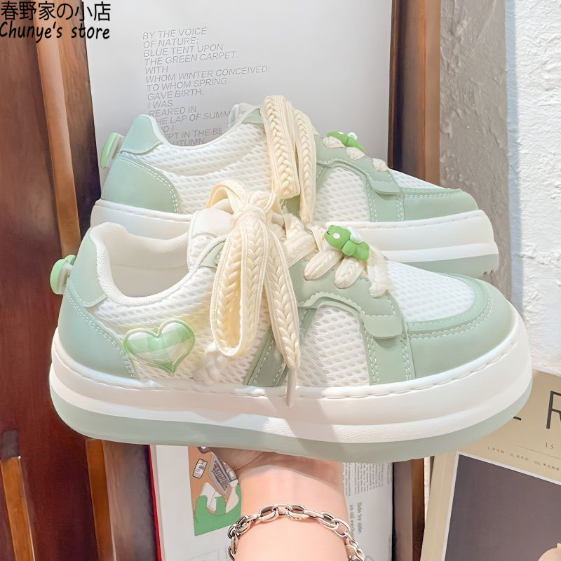原创正品甜美小白鞋透气春野家