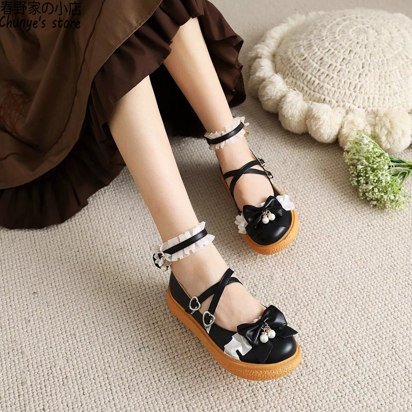 洛丽塔日系圆头软底单鞋春野家