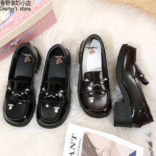 原创正品夏季学生jk制服鞋原创正版超软耐磨皮鞋刺绣暴走鞋单鞋子