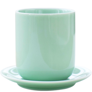 青瓷杯子茶水杯大号个人喝茶杯陶瓷多彩酒店餐厅饭店水杯客人杯子