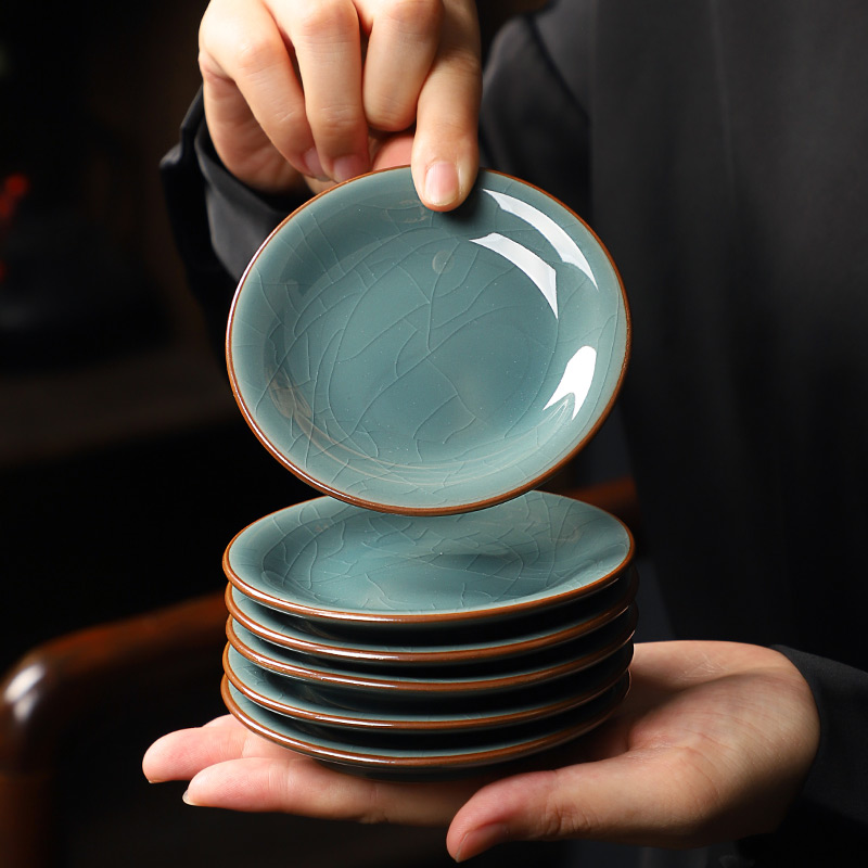 哥窑杯垫陶瓷复古风开片茶托杯托防烫隔热茶垫小碟子敬茶托茶杯垫